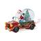 Glitzhome® 100mm Christmas Resin Lighted Musical Snowflakes Santa Car Waterglobe